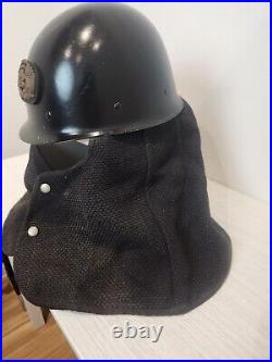 Rare Antique Fire Helmet With Shikoro early SHOWA firemans 1900s