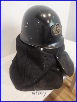 Rare Antique Fire Helmet With Shikoro early SHOWA firemans 1900s