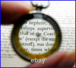 Rare Antique Francis Barker Sterling Silver Pocket Magnifying Lens Compass