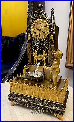 Rare Antique French Bronze Automaton Automata Animation Clock Early 1800s -VIDEO Rare Antique French Bronze Automaton Automata Animation Clock Early 1800s -VIDEO