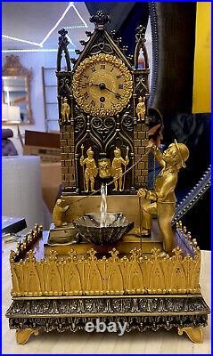 Rare Antique French Bronze Automaton Automata Animation Clock Early 1800s -VIDEO Rare Antique French Bronze Automaton Automata Animation Clock Early 1800s -VIDEO