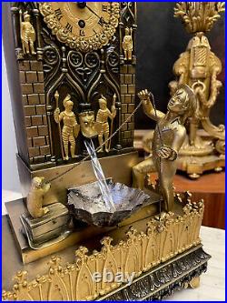 Rare Antique French Bronze Automaton Automata Animation Clock Early 1800s -VIDEO Rare Antique French Bronze Automaton Automata Animation Clock Early 1800s -VIDEO