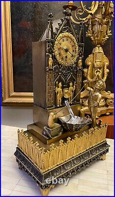 Rare Antique French Bronze Automaton Automata Animation Clock Early 1800s -VIDEO Rare Antique French Bronze Automaton Automata Animation Clock Early 1800s -VIDEO