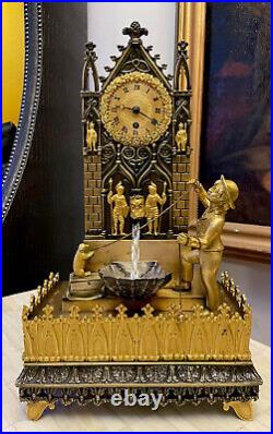 Rare Antique French Bronze Automaton Automata Animation Clock Early 1800s -VIDEO Rare Antique French Bronze Automaton Automata Animation Clock Early 1800s -VIDEO