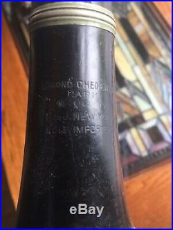 Rare Antique French Edmond Chedeville Bb HP Clarinet Made In Paris Early 1900s