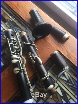 Rare Antique French Edmond Chedeville Bb HP Clarinet Made In Paris Early 1900s