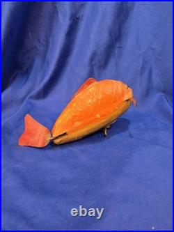 Rare Antique French Mechanical Wriggling Carp Toy Early 20th Century