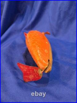 Rare Antique French Mechanical Wriggling Carp Toy Early 20th Century
