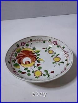 Rare Antique Gaudy Dutch Oyster Pattern Pearlware Tea Set Lot Early 1800s