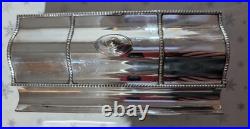 Rare Antique Georgian / Early Victorian Lidded Desk Top Ink Stand Silver Plated