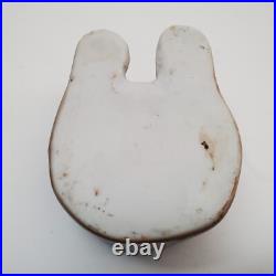 Rare Antique German Porcelain French Bulldog Inkwell Hand-Painted, Early 1900s