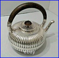 Rare Antique Gorham Silver Teapot Wood Handle And Wood Finial