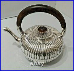 Rare Antique Gorham Silver Teapot Wood Handle And Wood Finial