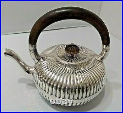 Rare Antique Gorham Silver Teapot Wood Handle And Wood Finial