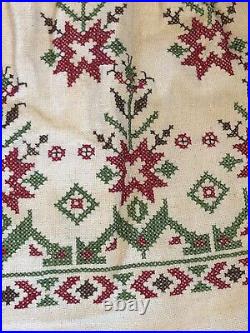 Rare Antique Greek Islands Drawstring Reticule Bag Hand Embroidered Early 1900s
