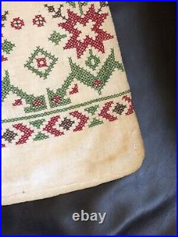 Rare Antique Greek Islands Drawstring Reticule Bag Hand Embroidered Early 1900s