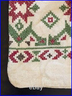Rare Antique Greek Islands Drawstring Reticule Bag Hand Embroidered Early 1900s