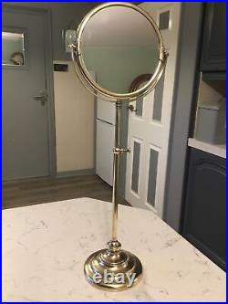 Rare Antique Haberdashery Counter Top, Adjustable Brass Mirror Circa 1920