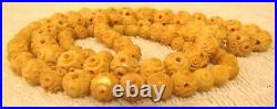 Rare Antique Hand Carved Bovine Necklace Early 1900s Graduated Beads 32