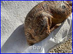 Rare Antique Hubley Cast Iron Lying Down St. Bernard Dog Statue Doorstop