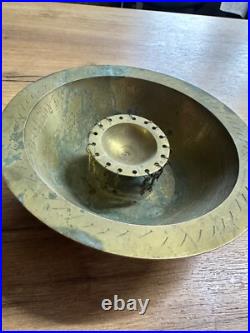 Rare Antique Islamic Brass Bowl Hand Engraved Middle Eastern