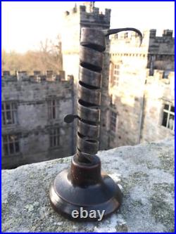 Rare Antique Late 18th Early 19th Century Rat de Cave Iron Spiral Candlestick