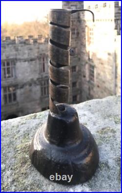 Rare Antique Late 18th Early 19th Century Rat de Cave Iron Spiral Candlestick