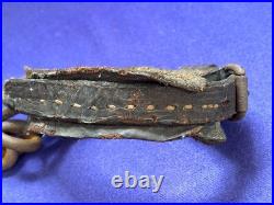 Rare Antique Leather Shackle Wooden Ball And Iron Chain Well Worn Very Old Early