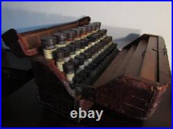 Rare Antique Leather covered Explorers Medical Travel chest Burroughs Wellcome