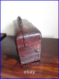 Rare Antique Leather covered Explorers Medical Travel chest Burroughs Wellcome