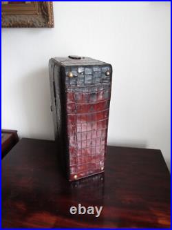 Rare Antique Leather covered Explorers Medical Travel chest Burroughs Wellcome