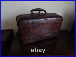 Rare Antique Leather covered Explorers Medical Travel chest Burroughs Wellcome