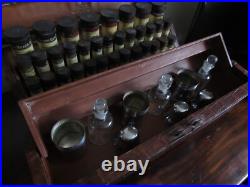 Rare Antique Leather covered Explorers Medical Travel chest Burroughs Wellcome