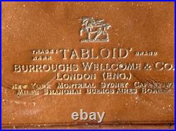 Rare Antique Leather covered Explorers Medical Travel chest Burroughs Wellcome