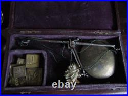 Rare Antique Leather covered Explorers Medical Travel chest Burroughs Wellcome