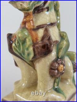 Rare Antique Majolica Mythical Glazed Creature, Italy. H 9.5 FLAW