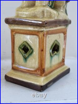 Rare Antique Majolica Mythical Glazed Creature, Italy. H 9.5 FLAW