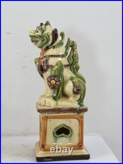 Rare Antique Majolica Mythical Glazed Creature, Italy. H 9.5 FLAW