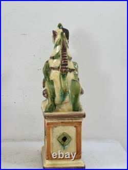 Rare Antique Majolica Mythical Glazed Creature, Italy. H 9.5 FLAW