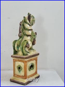 Rare Antique Majolica Mythical Glazed Creature, Italy. H 9.5 FLAW