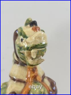 Rare Antique Majolica Mythical Glazed Creature, Italy. H 9.5 FLAW