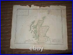 Rare Antique Map of Scotland (Isles Britanniques) Early 19th century