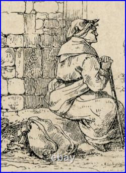 Rare Antique Master Print-GENRE-EARLY LITHOGRAPHY-WOMAN-MAN-Aglio-ca. 1810