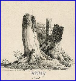 Rare Antique Master Print-LANDSCAPE-GOETHE-EARLY LITHOGRAPHY-Frommel-Wagner-1823