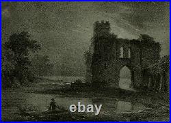 Rare Antique Master Print-LANDSCAPE-RUIN-EARLY LITHOGRAPHY-Watelet-Motte-ca. 1825
