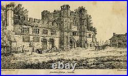 Rare Antique Master Print-The Battle Abbey-Early Lithography-Redman-ca. 1820