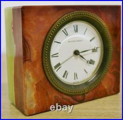 Rare Antique Matthew Norman 8 Day 2 Tone Marble Timepiece Travel Alarm Clock