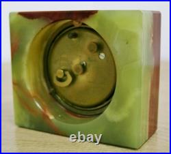 Rare Antique Matthew Norman 8 Day 2 Tone Marble Timepiece Travel Alarm Clock