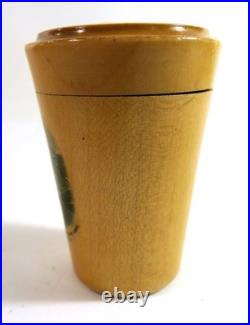 Rare Antique Mauchline Ware Shot Glass with Holder Features Block Island, NJ