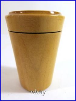 Rare Antique Mauchline Ware Shot Glass with Holder Features Block Island, NJ